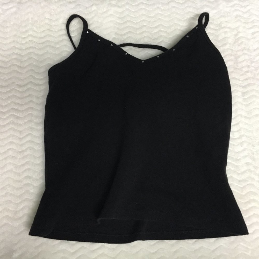 Black Strappy Crop Top - Large